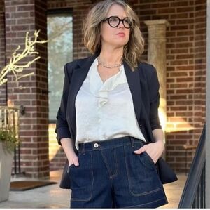 Cabi Showstopper Sleeveless Ruffle Blouse cream S